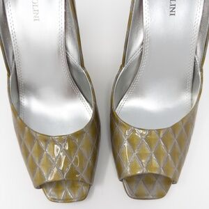 Enzo Angiolini Gemma Gold and Silver Patent Heels